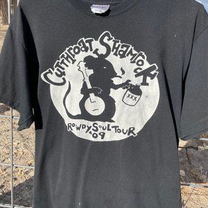 Vtg Men's Black Rock n Roll Band T-Shirt 'Cutthroat Shamrock' Medium